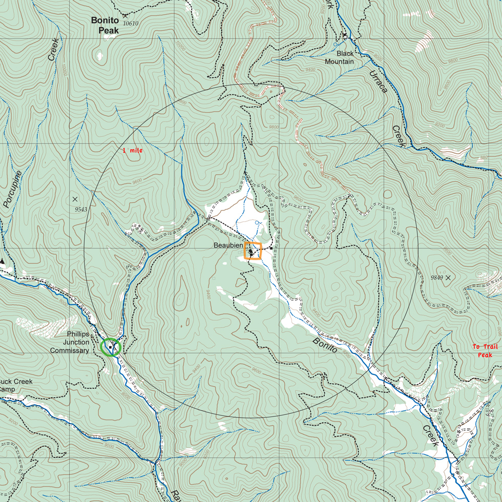 map of Beaubien and vicinity