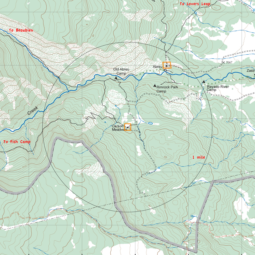 map of Carson Meadows and vicinity