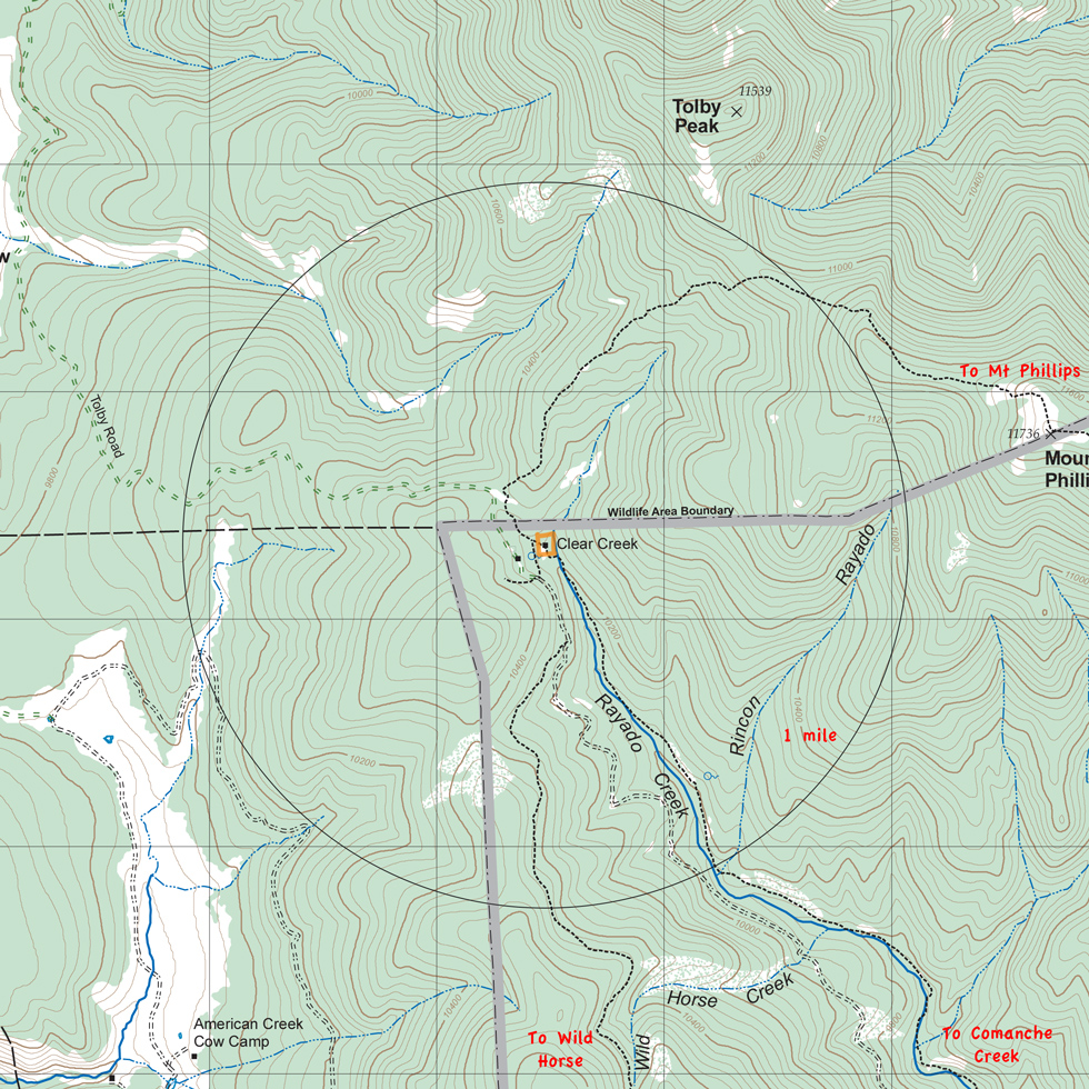 map of Clear Creek and vicinity