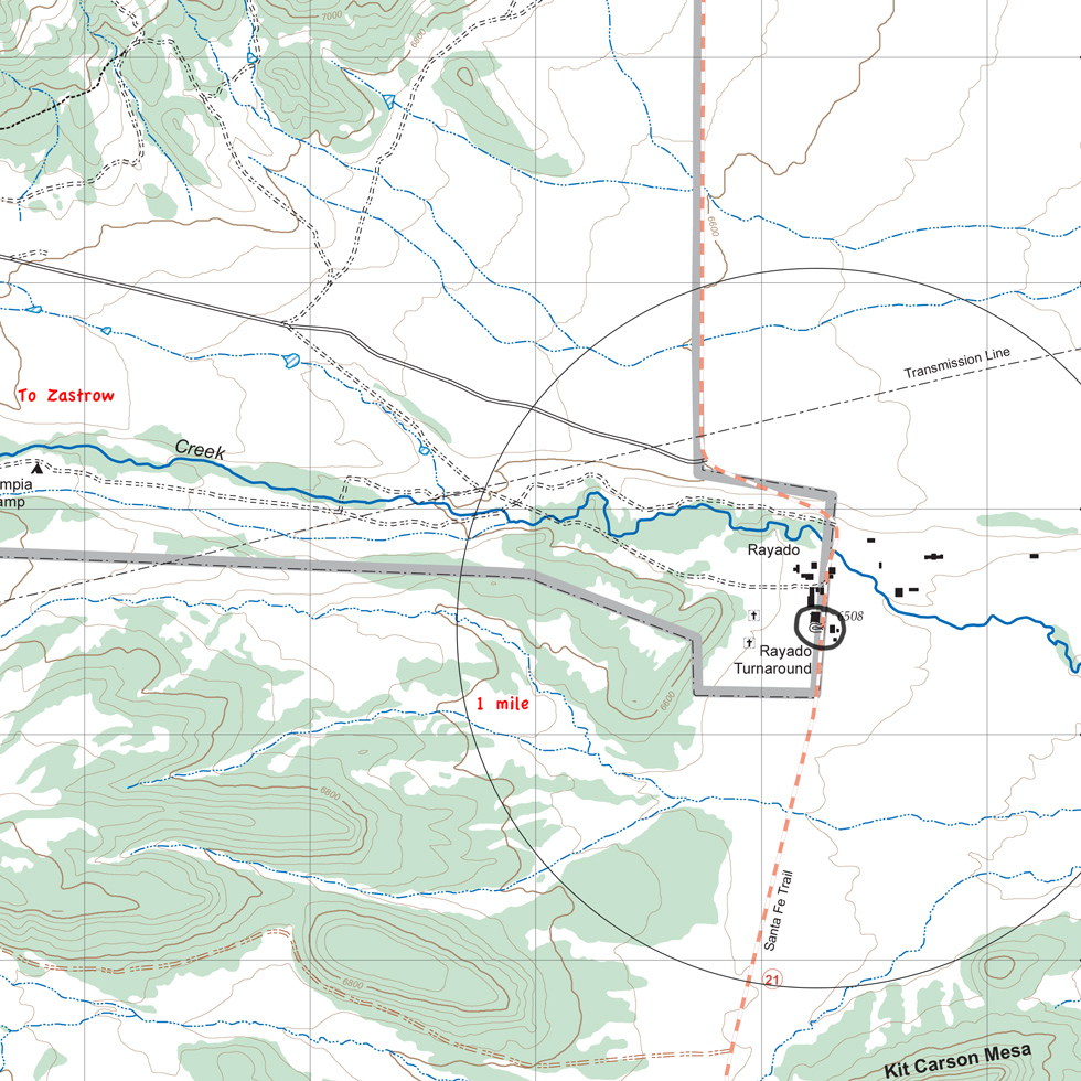 map of Rayado Turnaround and vicinity
