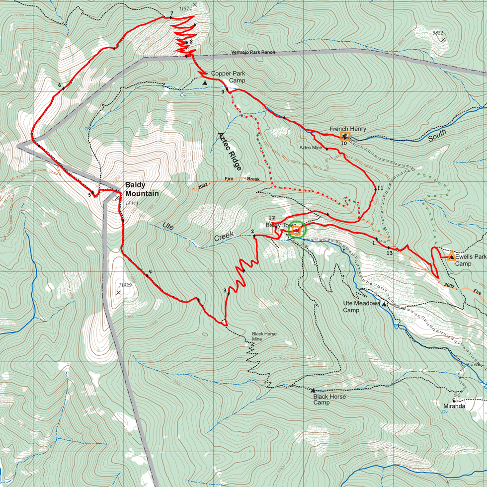 Philmont 2014 Itinerary 32 Day 9